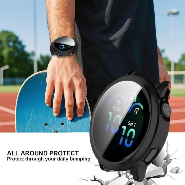 Alt view image 5 of 6 - Compatible for Garmin Venu 4 45mm Case, Soft Slim TPU All Around Protective Shell Anti-Scratch Bumper Cover Case Compatible for Garmin Venu 4 41mm, 45 (Black+Black, for Venu 4 45mm)