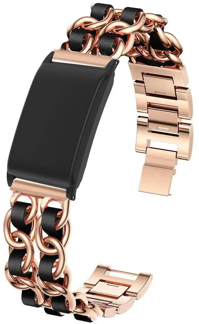 Main image of Compatible with WHOOP 4.0 Bands with Case bands, Jewelry Chain Metal Wristband with Leather Compatible with WHOOP 5.0 PEAK, LIFE MG, One, 4.0, 3.0