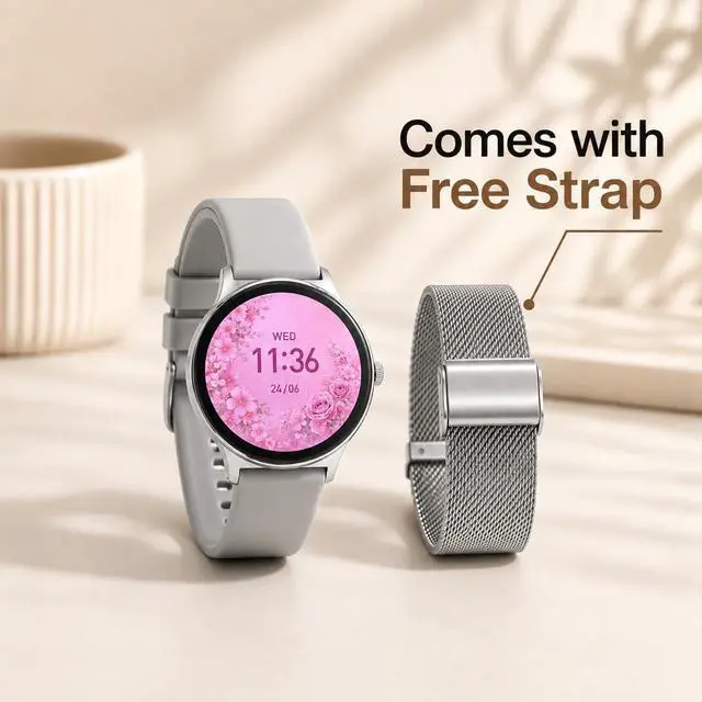 Alt view image 2 of 7 - Elegant Smart Watch for Men & Women, 1.43'' AMOLED Screen, with Blutooth Calling, Heart Rate, Sleep & SpO2 Monitor, IP68 Waterproof Fitness Trackers for Android & iOS, Free Metal Strap Included