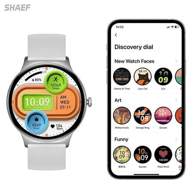 Alt view image 4 of 7 - Elegant Smart Watch for Men & Women, 1.43'' AMOLED Screen, with Blutooth Calling, Heart Rate, Sleep & SpO2 Monitor, IP68 Waterproof Fitness Trackers for Android & iOS, Free Metal Strap Included