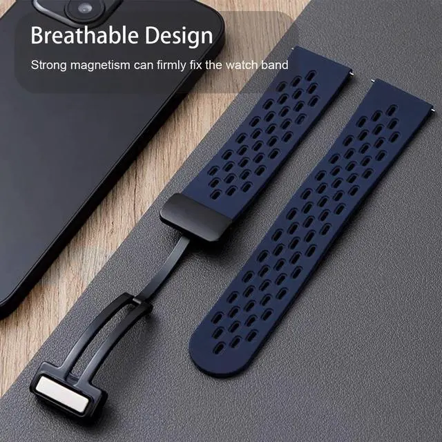Alt view image 2 of 6 - Compatible with Cubitt Viva Pro Bands, Quick Release Breathable Silicone Replacemet Band Straps Compatible with Cubitt Viva Pro, Viva, Aura Pro 2, 1 / Aura 2, 1 / Terra Smart Watch