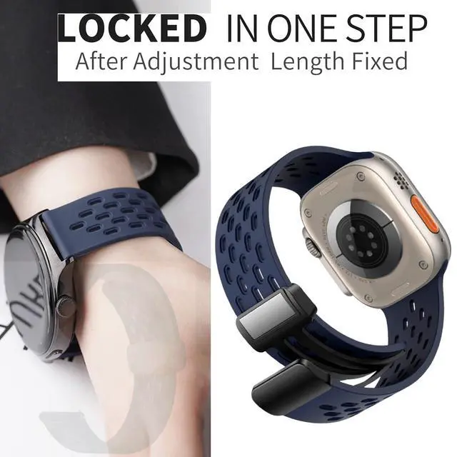 Alt view image 4 of 6 - Compatible with Cubitt Viva Pro Bands, Quick Release Breathable Silicone Replacemet Band Straps Compatible with Cubitt Viva Pro, Viva, Aura Pro 2, 1 / Aura 2, 1 / Terra Smart Watch