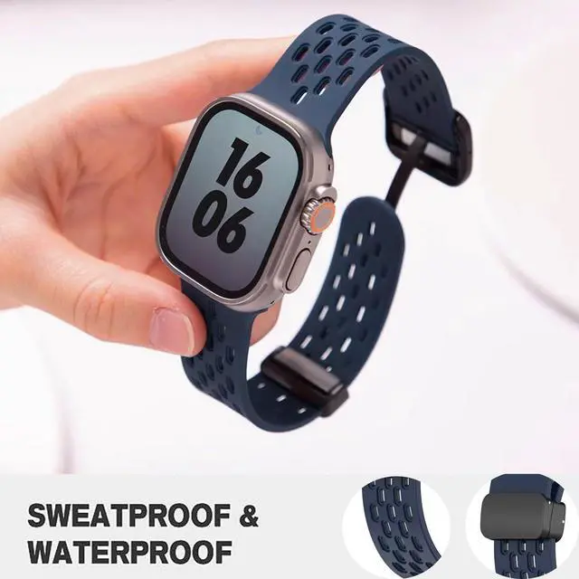 Alt view image 3 of 6 - Compatible with Cubitt Viva Pro Bands, Quick Release Breathable Silicone Replacemet Band Straps Compatible with Cubitt Viva Pro, Viva, Aura Pro 2, 1 / Aura 2, 1 / Terra Smart Watch