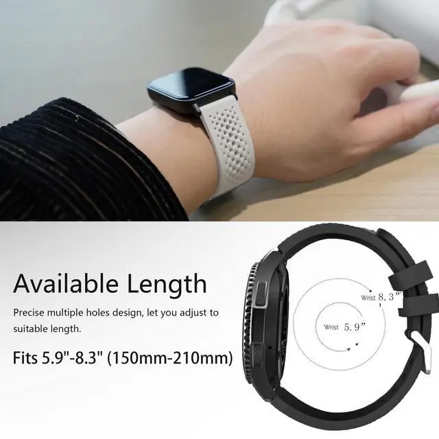 Alt view image 6 of 6 - Compatible for Amazfit Helio Bands, Quick Release Silicone band with Metal Buckle Compatible for Amazfit Helio Fitness Tracker Wristband