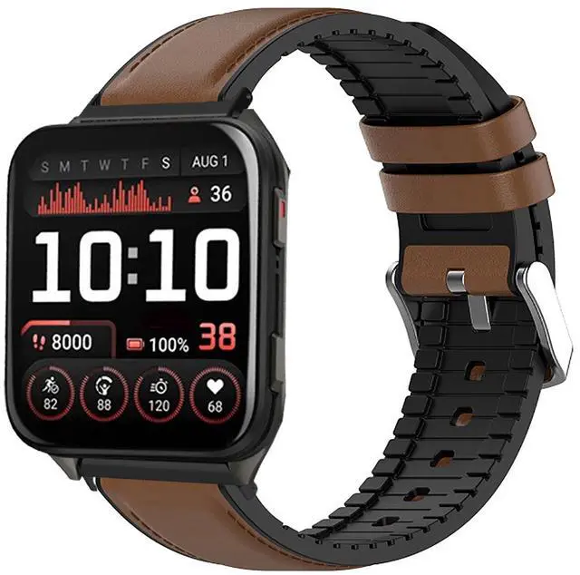 Main image of Compatible with Garmin Venu X1 Bands, Quick Release Leather Silicone Breathable Replacement Smartwatch Strap Wristband Compatible with Garmin Venu X1 Smartwatch