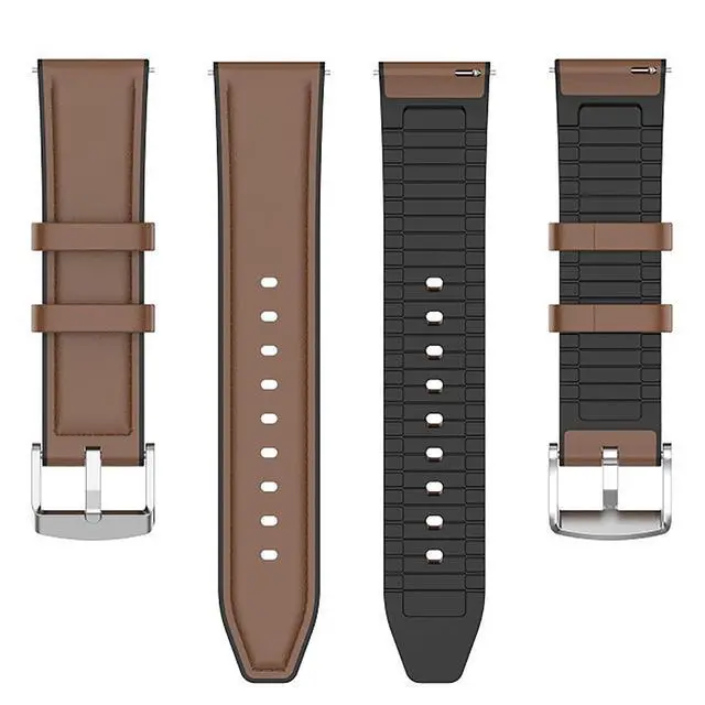 Alt view image 6 of 6 - Compatible with Garmin Venu X1 Bands, Quick Release Leather Silicone Breathable Replacement Smartwatch Strap Wristband Compatible with Garmin Venu X1 Smartwatch