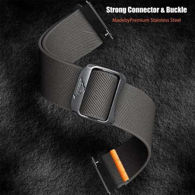 Alt view image 2 of 7 - Compatible with Bushnell iON Elite Bands, Quick Release Stretchy Solo Loop Adjustable Nylon Replacement Straps Compatible with Bushnell iON Elite Watch