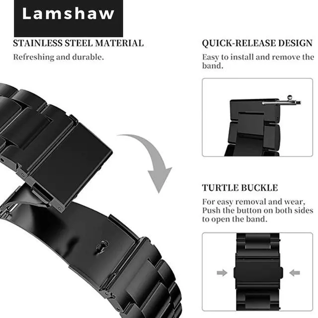 Alt view image 3 of 6 - Compatible with iTouch Active 4 Band, Stainless Steel Metal Replacement Straps Compatible for iTouch Active 4 Smartwatch