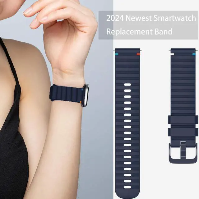 Alt view image 5 of 7 - Compatible with Garmin Venu X1 Bands, Quick Release New Silicone Woven Line Adjustable Replacement Strap Compatible with Garmin Venu X1 Smartwatch