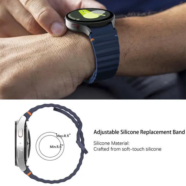 Alt view image 6 of 7 - Compatible with Garmin Venu X1 Bands, Quick Release New Silicone Woven Line Adjustable Replacement Strap Compatible with Garmin Venu X1 Smartwatch