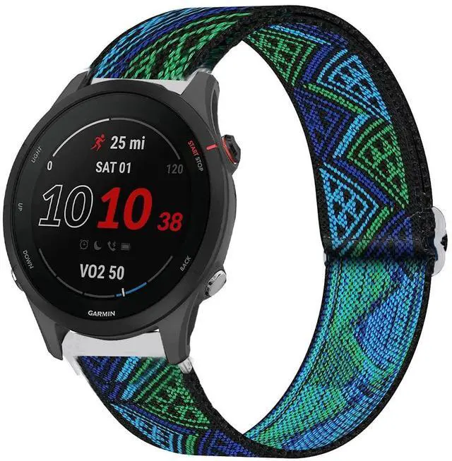 Main image of Compatible for Garmin Forerunner 255 Band, Stretch Elastics Nylon Adjustable Replacement Strap Accessories Compatible for Garmin 255 46mm / 255S 41mm Smartwatch