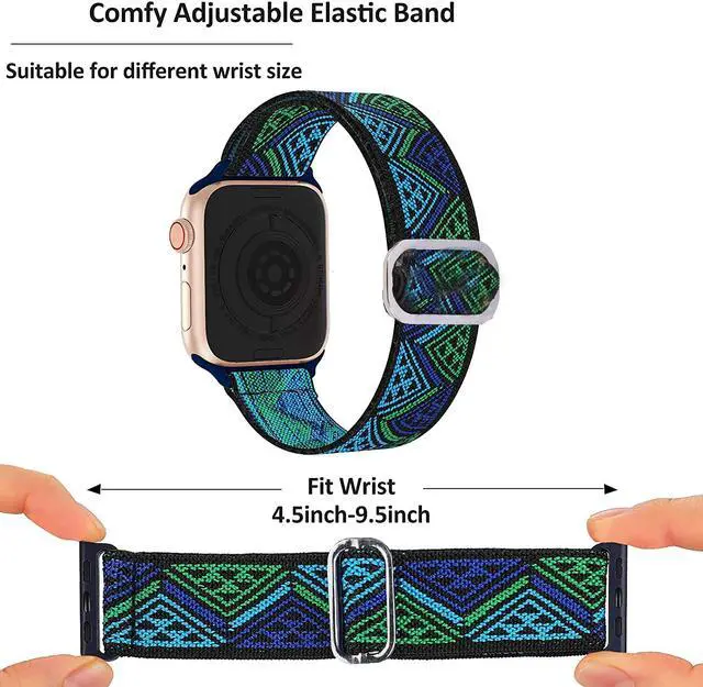 Alt view image 3 of 4 - Compatible for Garmin Forerunner 255 Band, Stretch Elastics Nylon Adjustable Replacement Strap Accessories Compatible for Garmin 255 46mm / 255S 41mm Smartwatch