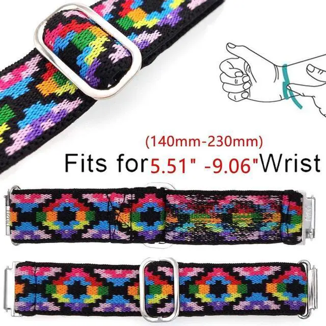 Alt view image 2 of 6 - Compatible for Garmin vivomove Trend Band, Stretch Elastics Nylon Adjustable Replacement Strap Accessories Compatible for Garmin vivomove Trend 40 mm Smartwatch