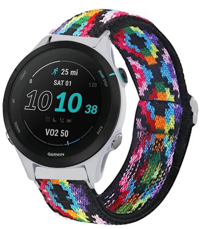 Main image of Compatible for Garmin Forerunner 255 Band, Stretch Elastics Nylon Adjustable Replacement Strap Accessories Compatible for Garmin 255 46mm / 255S 41mm Smartwatch
