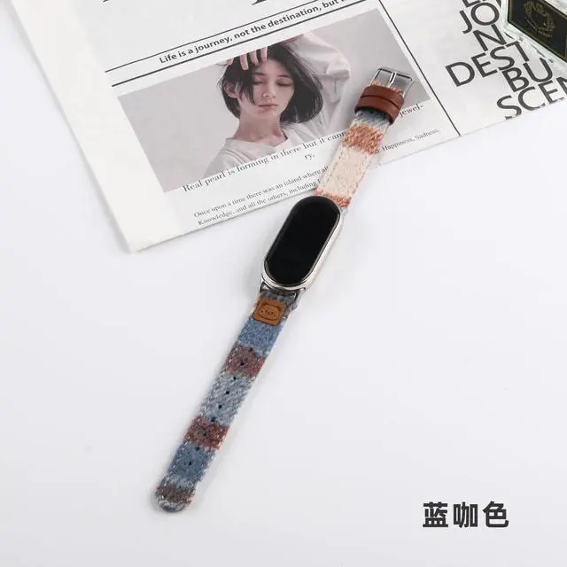 Alt view image 2 of 3 - Band Compatible with Xiaomi Smart Band 10/9/8 Strap, 6 Colors Vintage Plaid Twill Soft Breathable Retro Replacement Strap for Mi Band 10/9/8 Tracker