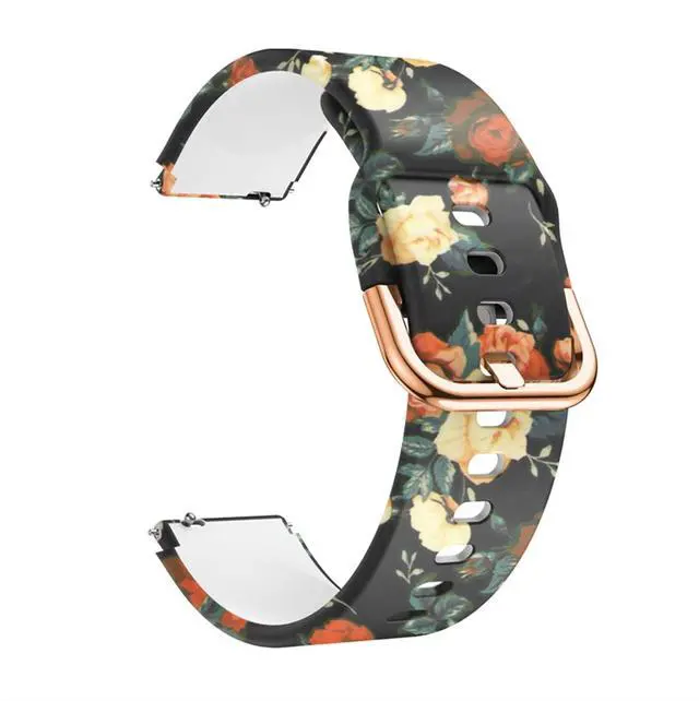 Alt view image 7 of 7 - COOVS 18mm Painting Silicone Watchband for Garmin Vivoactive 4S Vivomove 3S Smart Watch for Garmin Venu 2S/Active S Wristband Bracelet (Color: L, Size: 18mm)