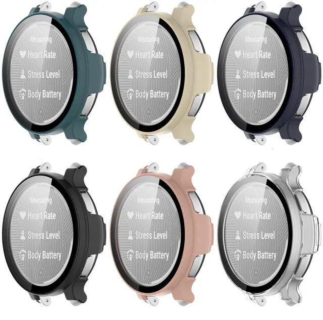 Main image of 6-Pack Compatible with Garmin Lily 2 Active Case, with Built-in HD Clear Ultra-Thin Hard PC Screen Protector Cover Compatible with Garmin Lily 2 Active Smart Watches Accessories