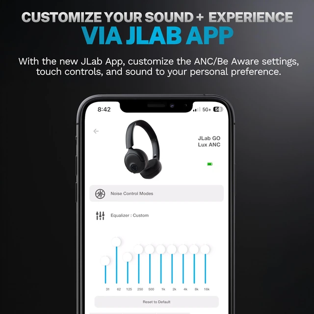 Alt view image 6 of 7 - Go Lux ANC, On Ear Headphones, Active Noise Cancelling, Bluetooth, MultIPoint Connection, Mauve