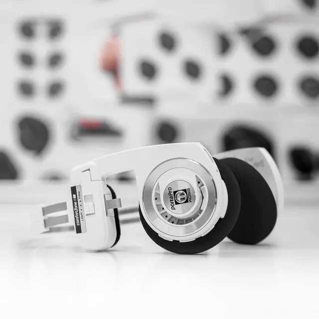 Alt view image 7 of 7 - Porta Pro Wireless 2.0 Retro 80s Style On-Ear Headphones, Arctic White | 20+ Hour Battery Life, USB-C Charging, Microphone, Analog Audio Pass Through