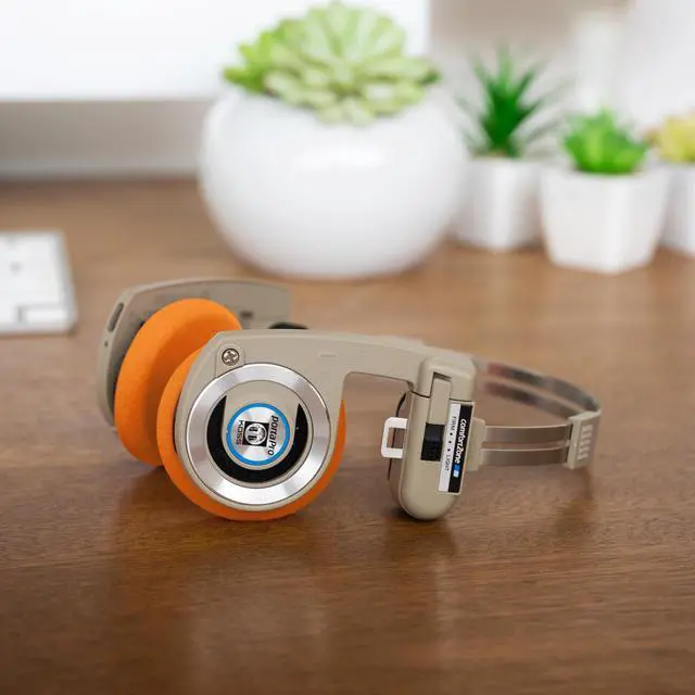 Alt view image 5 of 7 - Porta Pro Wireless 2.0 Retro 80s Style On-Ear Headphones, Rhythm Beige | 20+ Hour Battery Life, USB-C Charging, Microphone, Analog Audio Pass Through