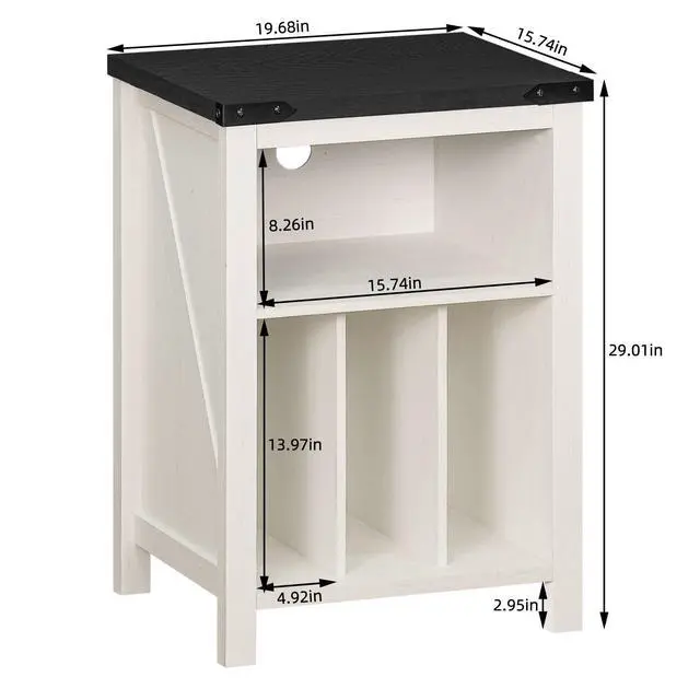 Alt view image 3 of 7 - Record Player Stand with Vinyl Record Storage,White | Record Player Table Holds up to 160 Albums,Large Wood Turntable Stand Cabinet Dispaly Shelf for Living Room,Bedroom,Office