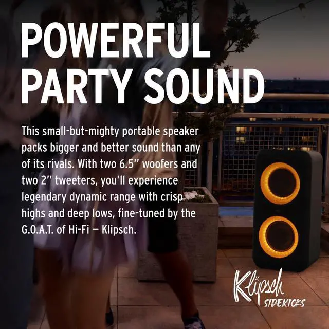 Alt view image 3 of 6 - Gig XXL, Black - Portable Wireless Bluetooth Speaker - Multiple Color Modes - Bass Boost - Two 6.5" Woofers & Two 2" Tweeters - 8-Hour Playtime