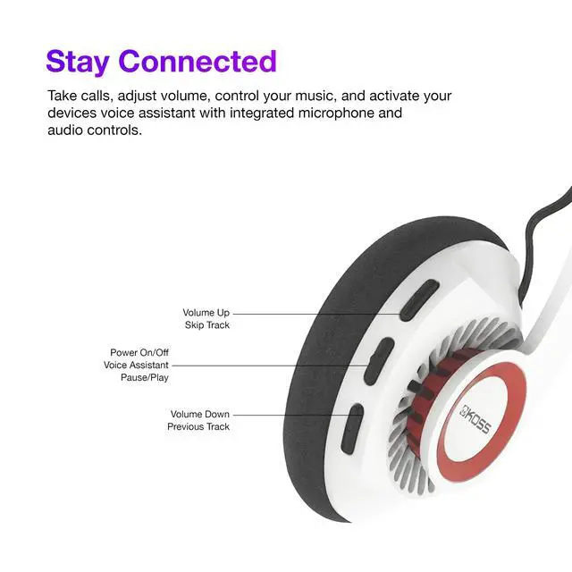 Alt view image 2 of 7 - KPH30 Wireless Bluetooth Retro Style On-Ear Headphones, Orbital White | 20+ Hour Battery Life, USB-C Charging, Microphone, Volume Control, Hybrid Headphone
