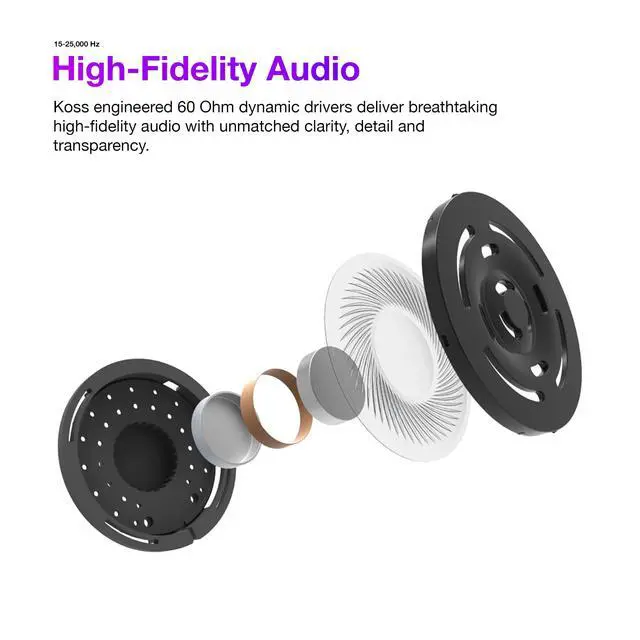Alt view image 3 of 7 - KPH30 Wireless Bluetooth Retro Style On-Ear Headphones, Orbital White | 20+ Hour Battery Life, USB-C Charging, Microphone, Volume Control, Hybrid Headphone