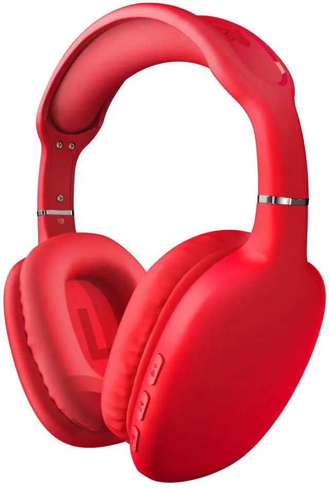 Main image of Over-Ear Headphones - Wireless Bluetooth Headphones with Noise Isolation, Built-in Mic, Soft Memory Foam Cups for All-Day Comfort, Red