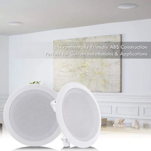 Alt view image 7 of 7 - 4 Pairs 6.5" 200W in Ceiling Wall Speakers, PDIC1661RD, White, 1 Pair | 2 Way Flush Mount Stereo Speaker System Pair, Easy to Install Indoor Home Audio Set for Wide Range of Sound