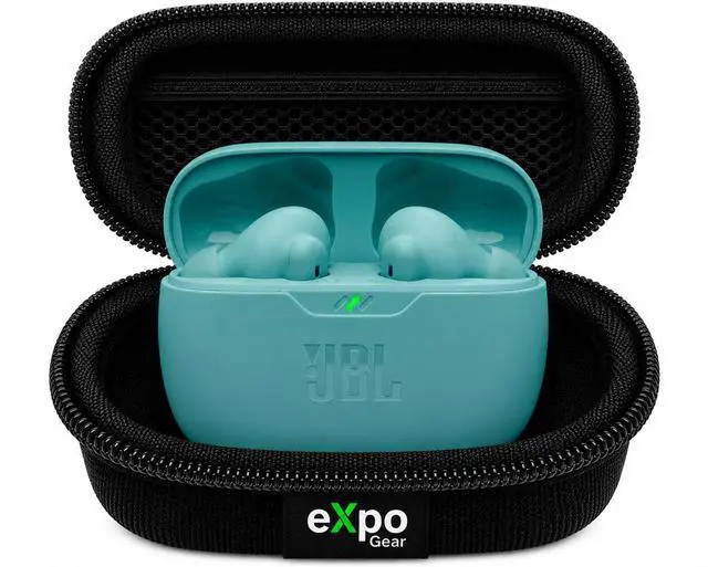 Alt view image 2 of 7 - Vibe Beam 2 True Wireless Noise Cancelling Earbuds, Pure Bass Sound, Smart Ambient, 4 Mics, Up to 40H Playback, IP54 Dust/Water Resistant (Teal) with Expo Gear Weather-Resistant Hard-Shell Case