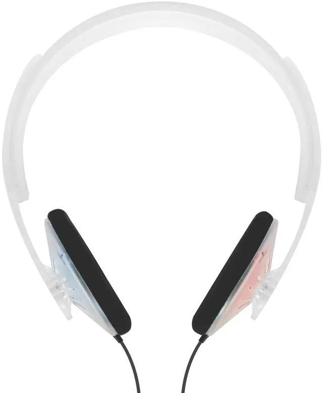 Alt view image 2 of 6 - KPH30i Clear Retro 90s Style On-Ear Headphones, Microphone, Wired Plug | Transparent, In-Line Microphone and Touch Remote Control, D-Profile Design, 3.5mm Jack