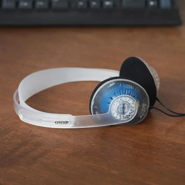 Alt view image 5 of 6 - KPH30i Clear Retro 90s Style On-Ear Headphones, Microphone, Wired Plug | Transparent, In-Line Microphone and Touch Remote Control, D-Profile Design, 3.5mm Jack