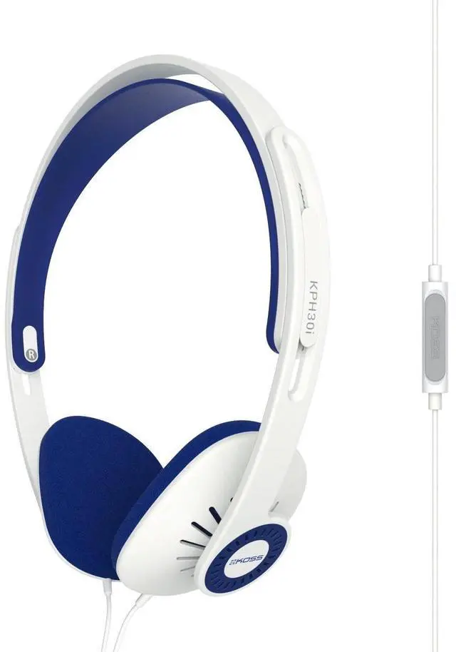 Main image of KPH30i Retro Style On-Ear Headphones, White, Microphone, Wired | In-Line Microphone and Touch Remote Control, D-Profile Design, 3.5mm Jack
