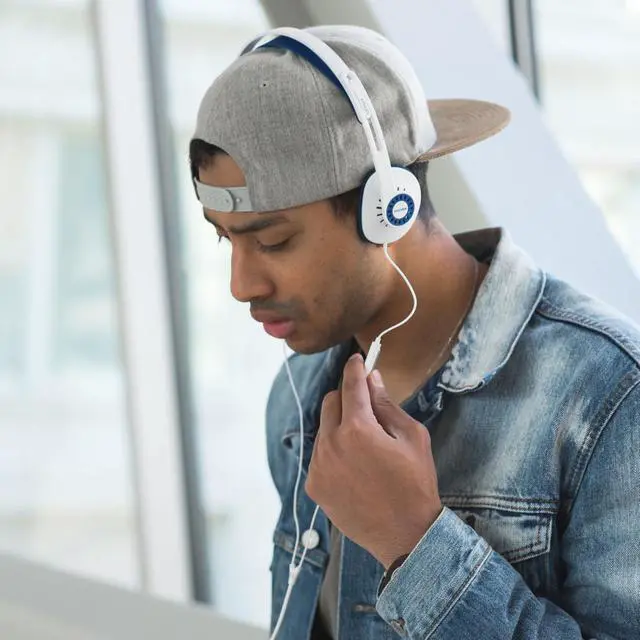 Alt view image 6 of 6 - KPH30i Retro Style On-Ear Headphones, White, Microphone, Wired | In-Line Microphone and Touch Remote Control, D-Profile Design, 3.5mm Jack