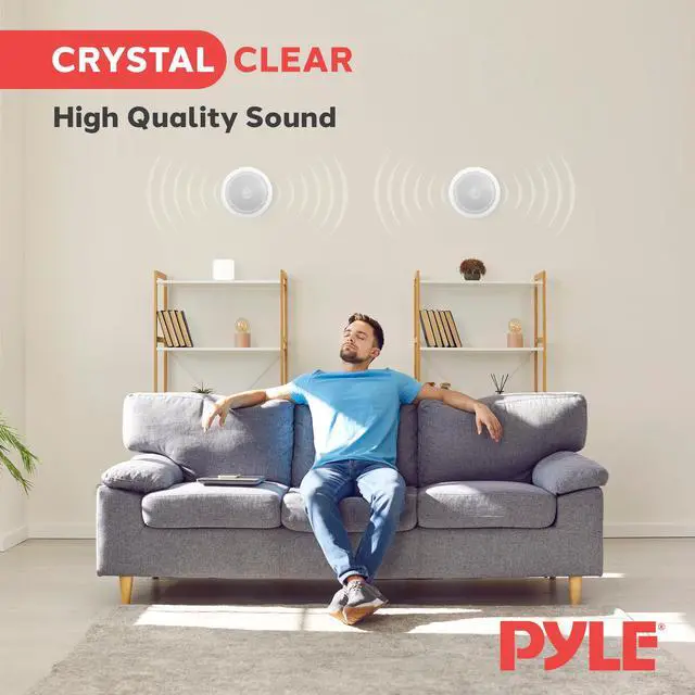 Alt view image 3 of 7 - 6.5 70v Ceiling Mount Speakers-Pair of 2-Way Midbass Woofer Speaker Transformer 1 Titanium Dome Tweeter Wall Flush Design w/ 65Hz-22kHz Frequency Response&250 Watts Peak- PDIC60T,White