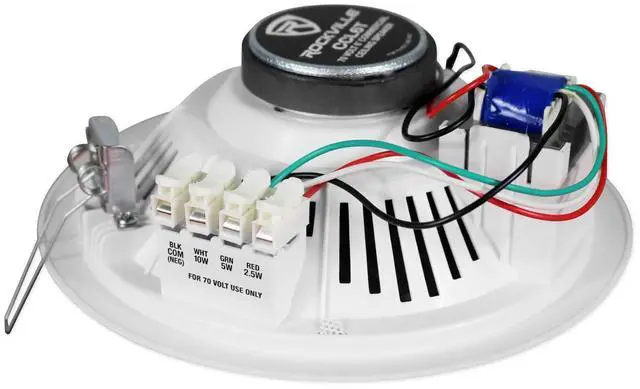 Alt view image 5 of 6 - 4-Pack CCL6T White 70V 6" Commercial Ceiling Speakers, 20-Pack | 10W, 5W, 2.5W Transformer Terminal Connections, Mount Grilles, for PA Announcements, Background Music, Office, Restaurant