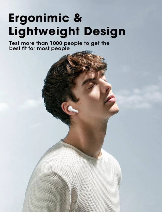 Alt view image 4 of 7 - Wireless Earbuds, Hi-Fi Deep Bass Ear Buds, 48H Playtime In-Ear Headphones | 2 Mics for Clear Calls, LED Display, IPX7 Waterproof, Touch Control, Lightweight Bluetooth Earphones for iPhone/Android/TV