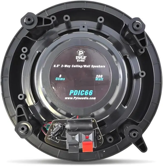 Alt view image 2 of 7 - 6.5 2-Way Midbass Speakers - Pair of In-Wall/In-Ceiling Woofer Speaker System 1/2'' High Compliance Polymer Tweeter Flush Mount Design w/ 60Hz - 20kHz Frequency Response 200 Watts Peak - PDIC66