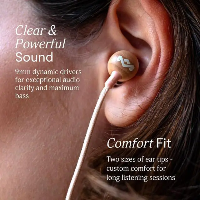 Alt view image 4 of 7 - House of Smile Jamaica USB-C Wired Earbuds with Microphone, in-Ear Headphones, 9.2mm Driver, Tangle-Resistant Cable, Plug-and-Play Earphones for Smartphones, Tablets & Laptops (Copper)