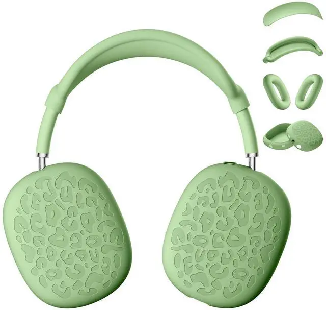 Main image of Leopard Silicone Case Cover for AirPods Max Headphones,Ear Pad Case Cover/Ear Cups Cover/Headband Cover for AirPod Max (USB-C/Lightning) Accessories Silicone Protector for Apple AirPods Max
