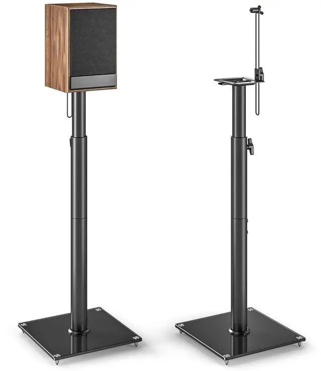 Main image of Universal Speaker Stands with 360° Swivel, Height Adjustable Bookshelf Speakers Stand from 32" to 43", Speaker Stands Pair to 11 lbs Per Stand for Satellite and Studio