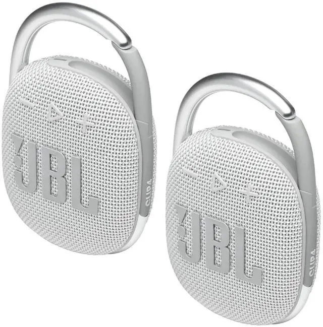 Main image of 2 Pack Clip 4 Waterproof Wireless Audio Bluetooth Speaker Bundle (White)