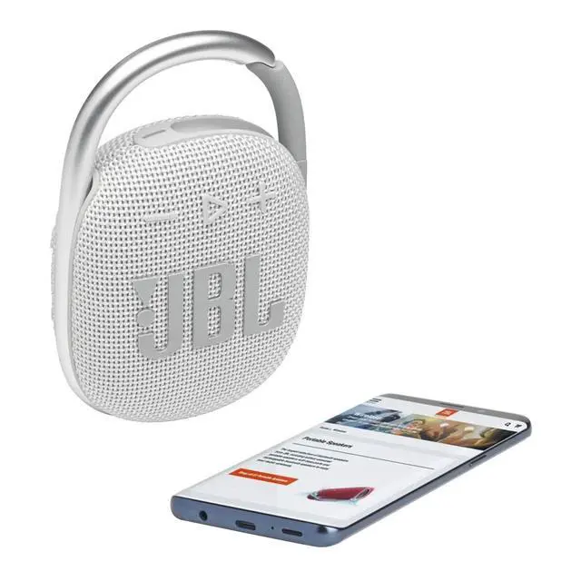 Alt view image 5 of 7 - 2 Pack Clip 4 Waterproof Wireless Audio Bluetooth Speaker Bundle (White)