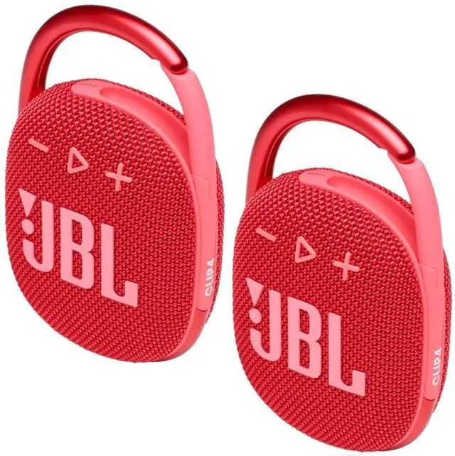 Main image of 2 Pack Clip 4 Waterproof Wireless Audio Bluetooth Speaker Bundle (Red)