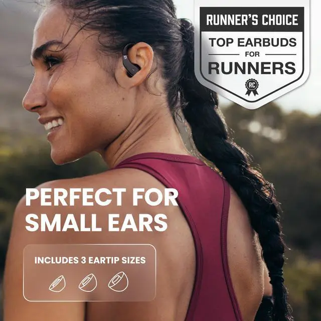 Alt view image 2 of 7 - Runner Wireless Earbuds for Running, Wrap Around Earbuds | Sweatproof Workout Bluetooth Headphones for Sports, Around The Ear Bluetooth Running Headphones, Hook Over Earphones Earhooks