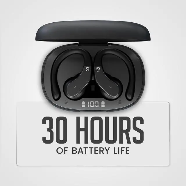Alt view image 6 of 7 - Runner Wireless Earbuds for Running, Wrap Around Earbuds | Sweatproof Workout Bluetooth Headphones for Sports, Around The Ear Bluetooth Running Headphones, Hook Over Earphones Earhooks