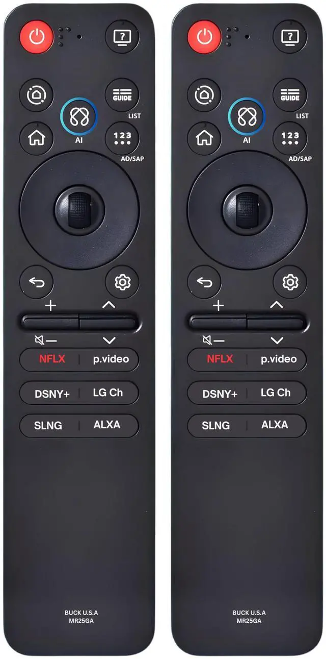 Main image of 2 Pack MR25GA LG AI Magic Remote Control Replacement for 2019-2026 Smart TV Models - Easy Setup, Voice Control, Shortcut Keys - Works with LG OLED, QNED, NanoCell, UHD, WebOS, 4K/8K Smart TVs