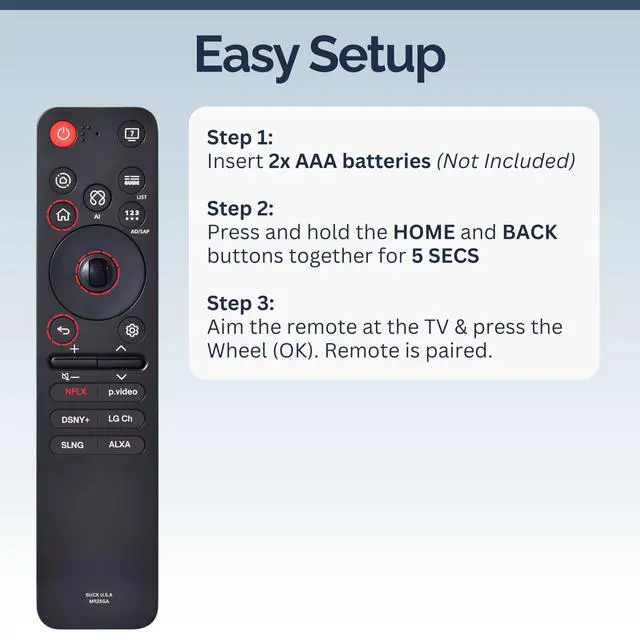 Alt view image 6 of 7 - 2 Pack MR25GA LG AI Magic Remote Control Replacement for 2019-2026 Smart TV Models - Easy Setup, Voice Control, Shortcut Keys - Works with LG OLED, QNED, NanoCell, UHD, WebOS, 4K/8K Smart TVs