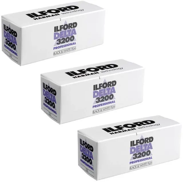 Main image of 3 X Delta 3200 Professional, Black and White Print Film, 120 (6 cm), ISO 3200 (1921535)